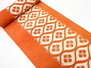 アンティーク　よろけ横段に花模様織り出し　八寸帯地反物